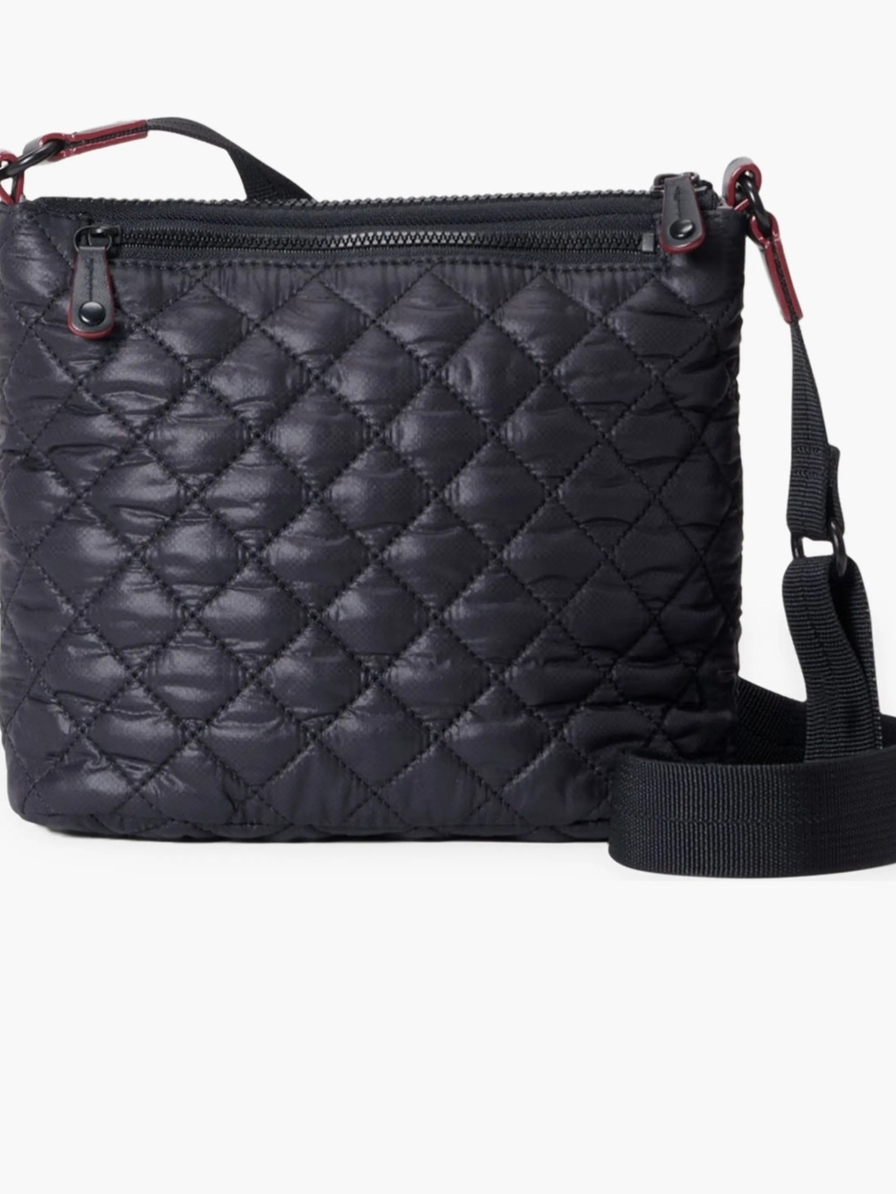 MZ Wallace Metro Scout Quilted Nylon Crossbody Bag in Black - Picture 3 of 10